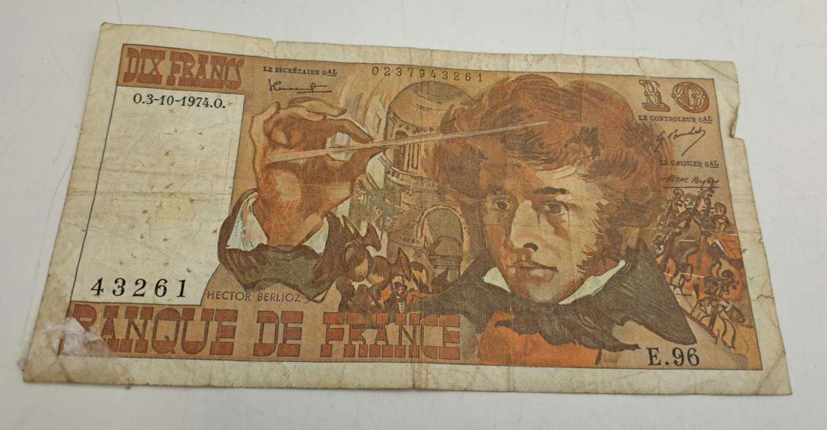 1974 France 10 Francs - Berlioz type 1972 Bank Note