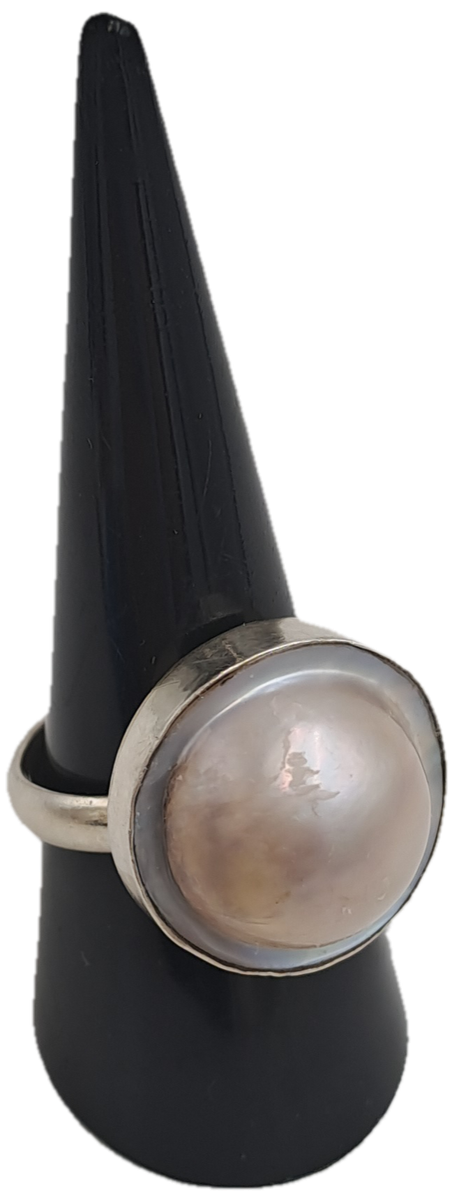 Pre-owned Sterling Silver Pearl ring