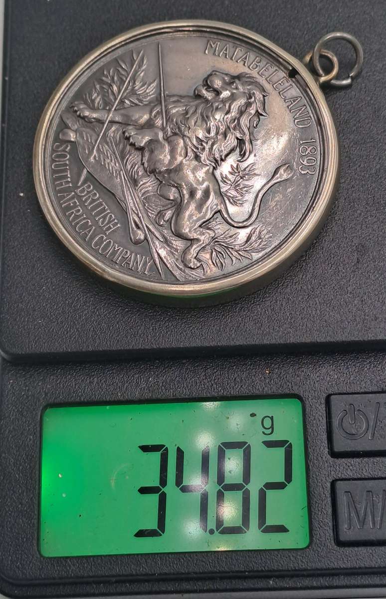 RARE!! Matabeleland 1893 The British South Africa Company SIlver Medal-sanctioned by Queen Victoria
