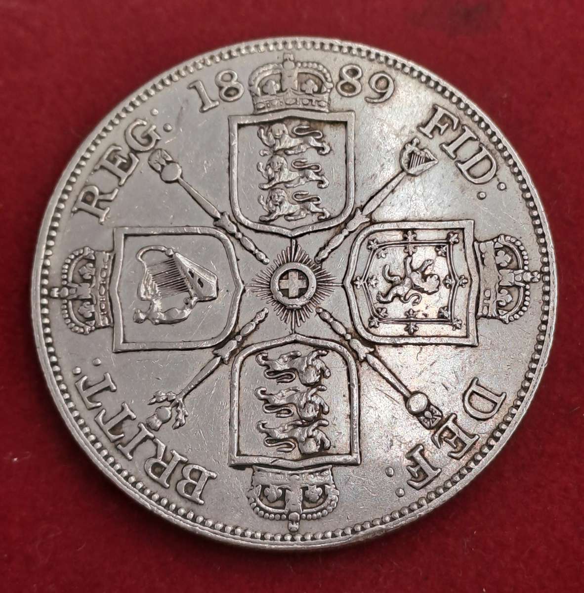 1889 United Kingdom SILVER -2 Florins - Victoria 2nd portrait, 'Double Florin'
