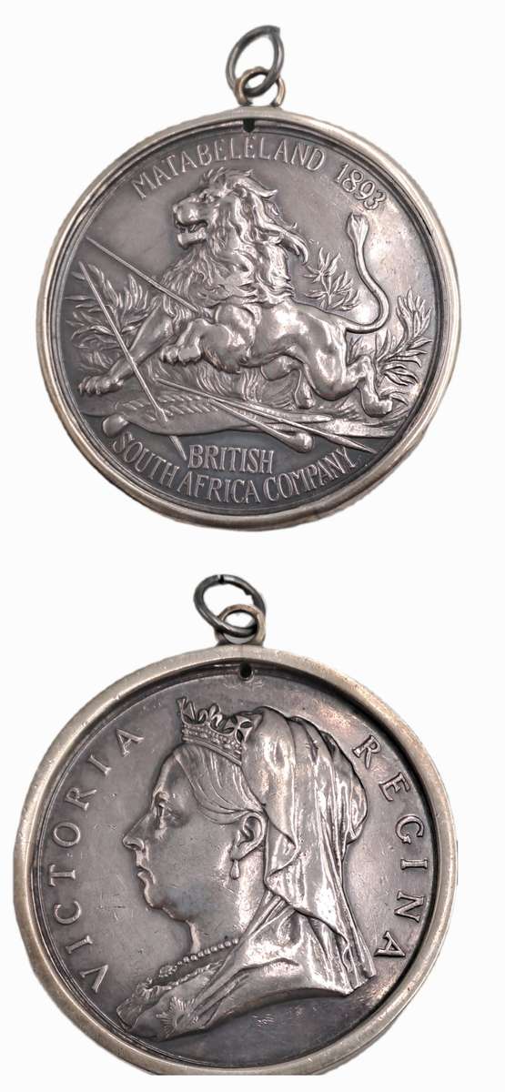 RARE!! Matabeleland 1893 The British South Africa Company SIlver Medal-sanctioned by Queen Victoria