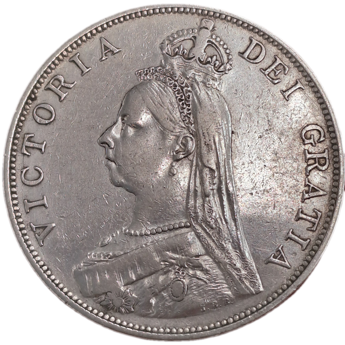 1889 United Kingdom SILVER -2 Florins - Victoria 2nd portrait, 'Double Florin'
