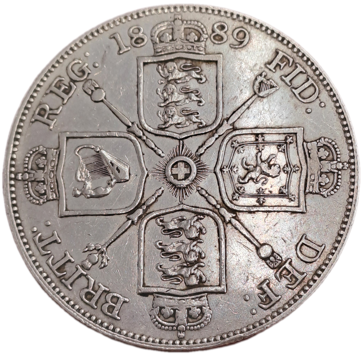 1889 United Kingdom SILVER -2 Florins - Victoria 2nd portrait, 'Double Florin'