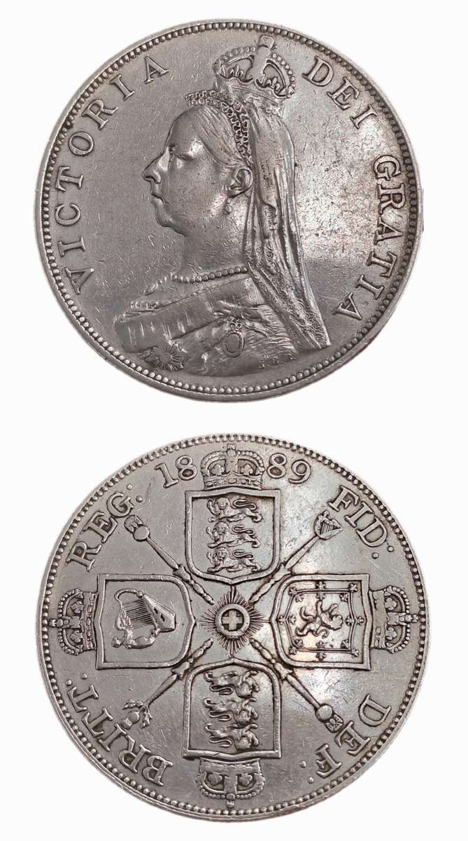 1889 United Kingdom SILVER -2 Florins - Victoria 2nd portrait, 'Double Florin'