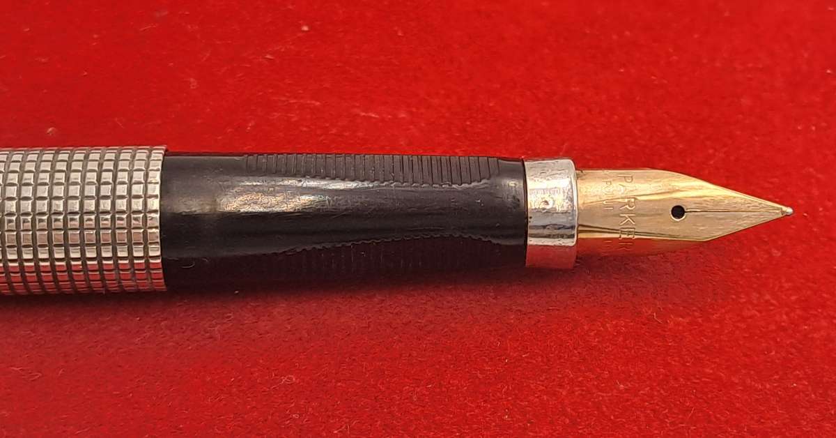 Rare Vintage Parker 75 Sterling Silver Fountain Pen with 14kt Gold Nib
