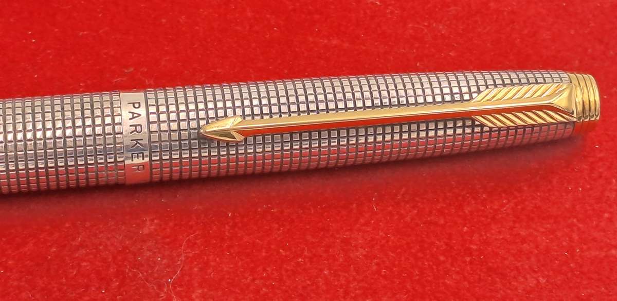 Rare Vintage Parker 75 Sterling Silver Fountain Pen with 14kt Gold Nib