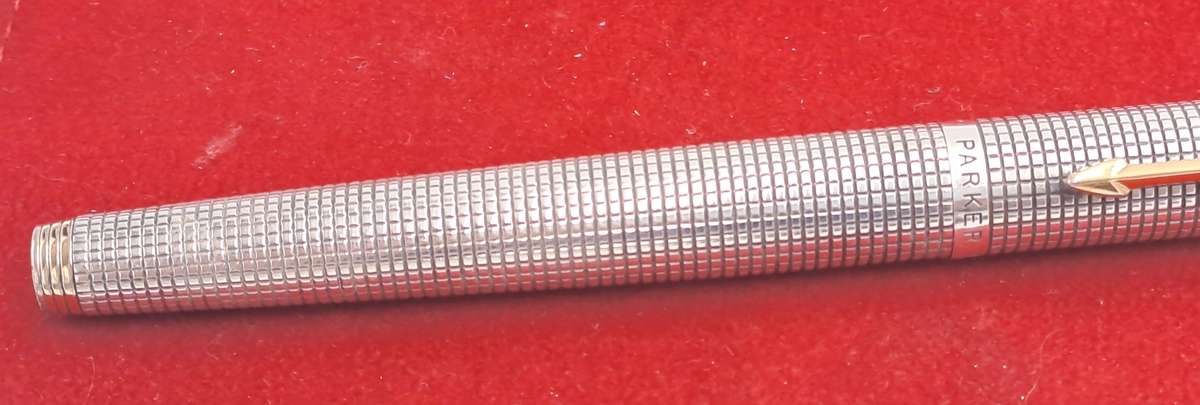 Rare Vintage Parker 75 Sterling Silver Fountain Pen with 14kt Gold Nib