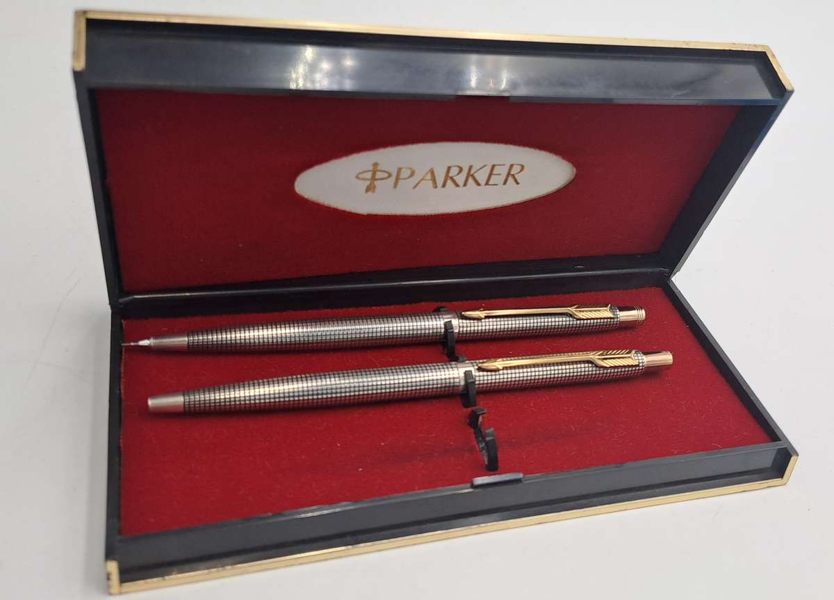 Rare Vintage Parker Cisele 75 Sterling Silver Pen and Pencil set Made in the USA