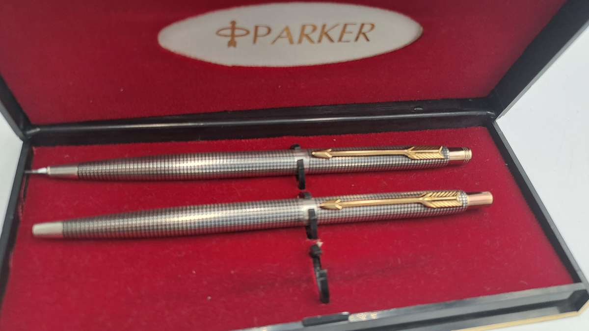 Rare Vintage Parker Cisele 75 Sterling Silver Pen and Pencil set Made in the USA