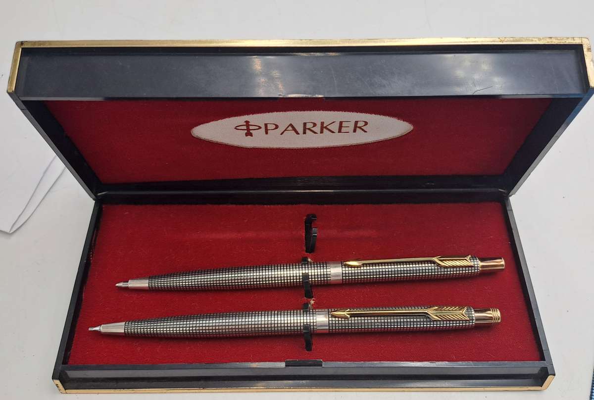 Rare Vintage Parker Cisele 75 Sterling Silver Pen and Pencil set Made in the USA