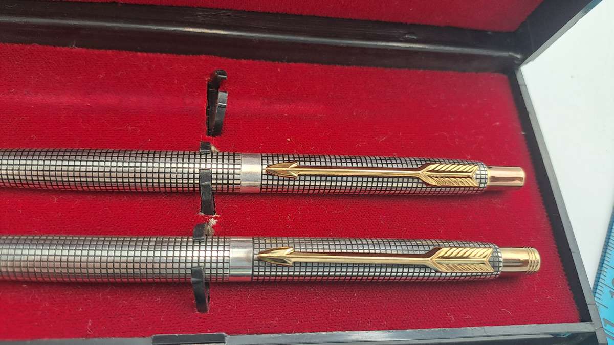 Rare Vintage Parker Cisele 75 Sterling Silver Pen and Pencil set Made in the USA