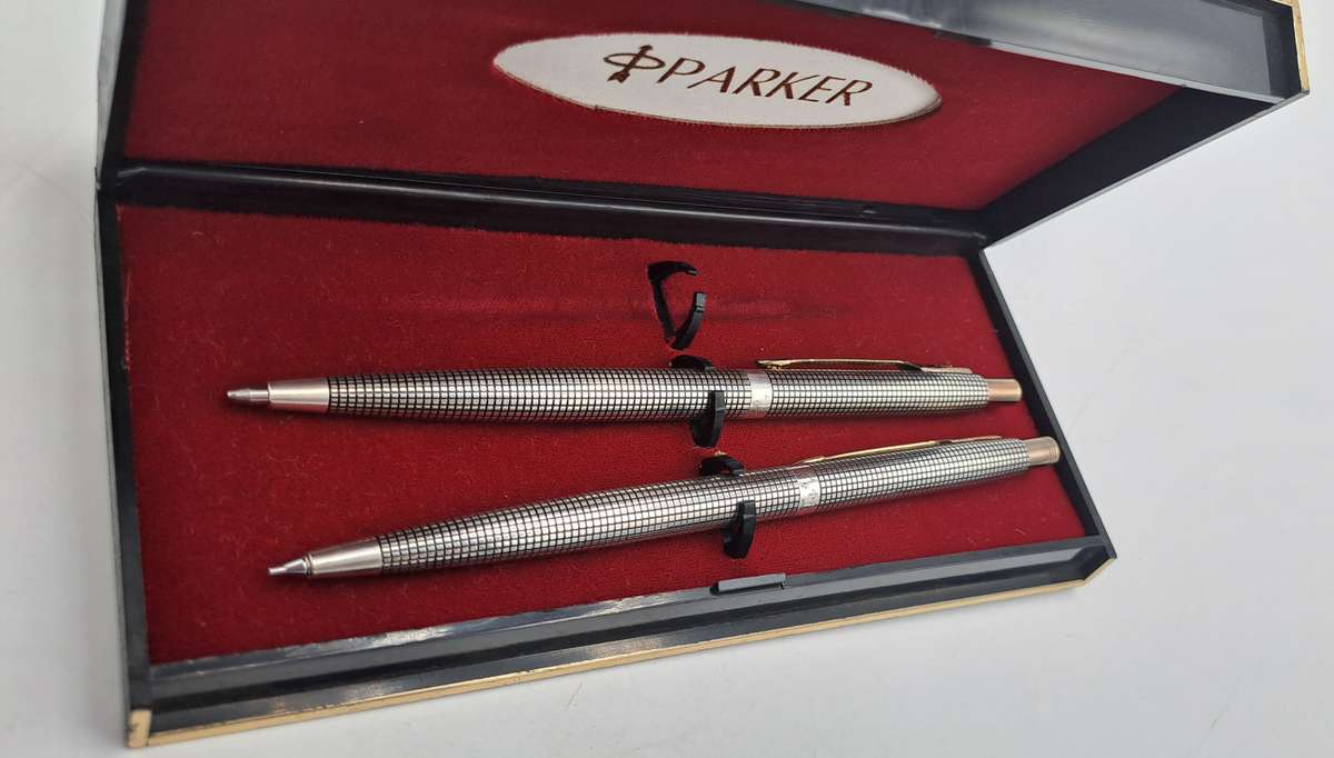 Rare Vintage Parker Cisele 75 Sterling Silver Pen and Pencil set Made in the USA