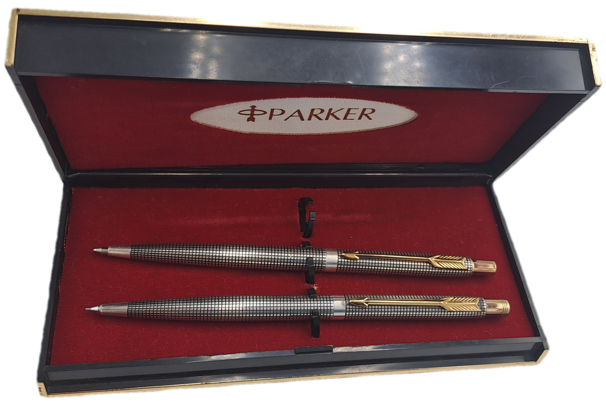 Rare Vintage Parker Cisele 75 Sterling Silver Pen and Pencil set Made in the USA