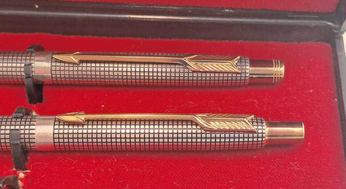 Rare Vintage Parker Cisele 75 Sterling Silver Pen and Pencil set Made in the USA