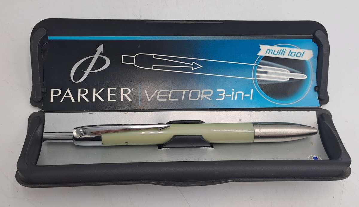 Pre-owned Vintage Parker Vector 3-in-1 Multi Tool 0.7mm Pencil black and blue Refills