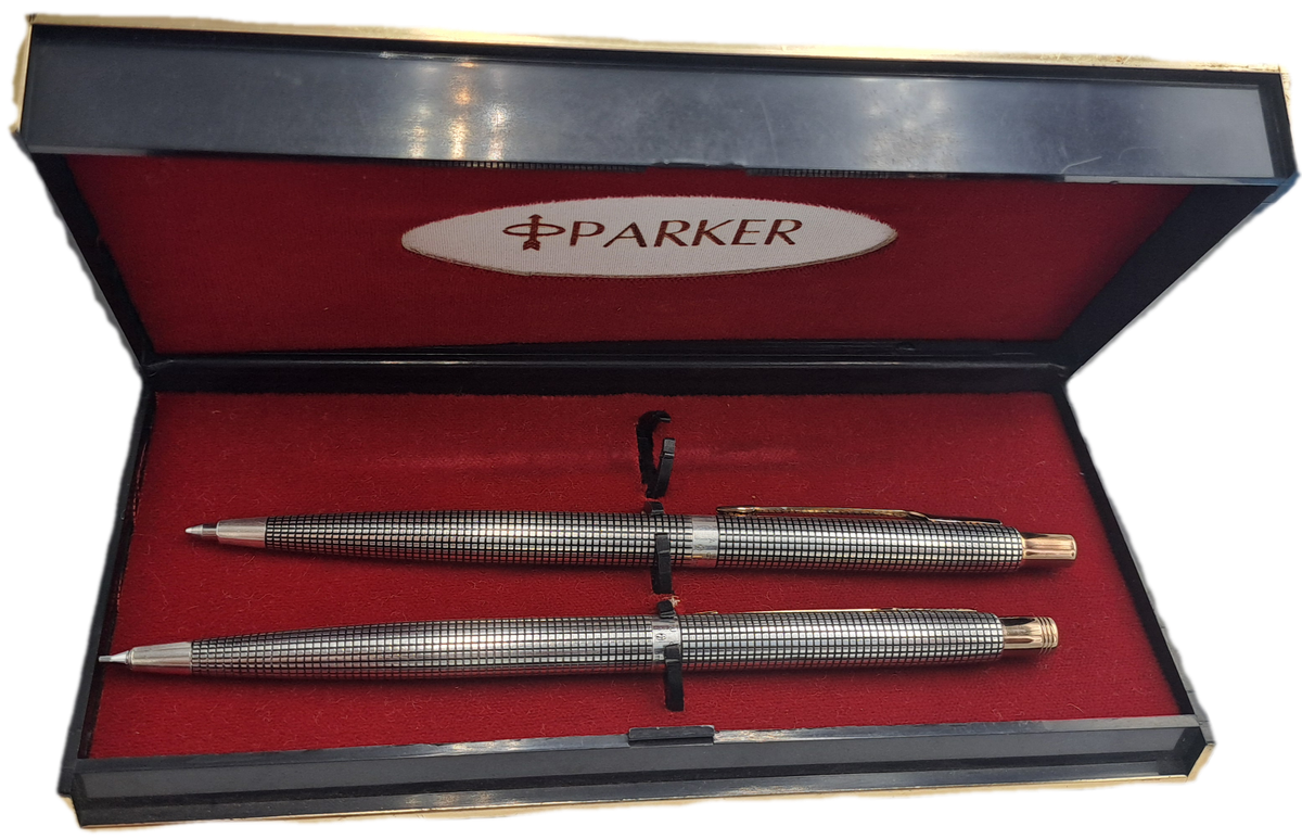 Rare Vintage Parker Cisele 75 Sterling Silver Pen and Pencil set Made in the USA