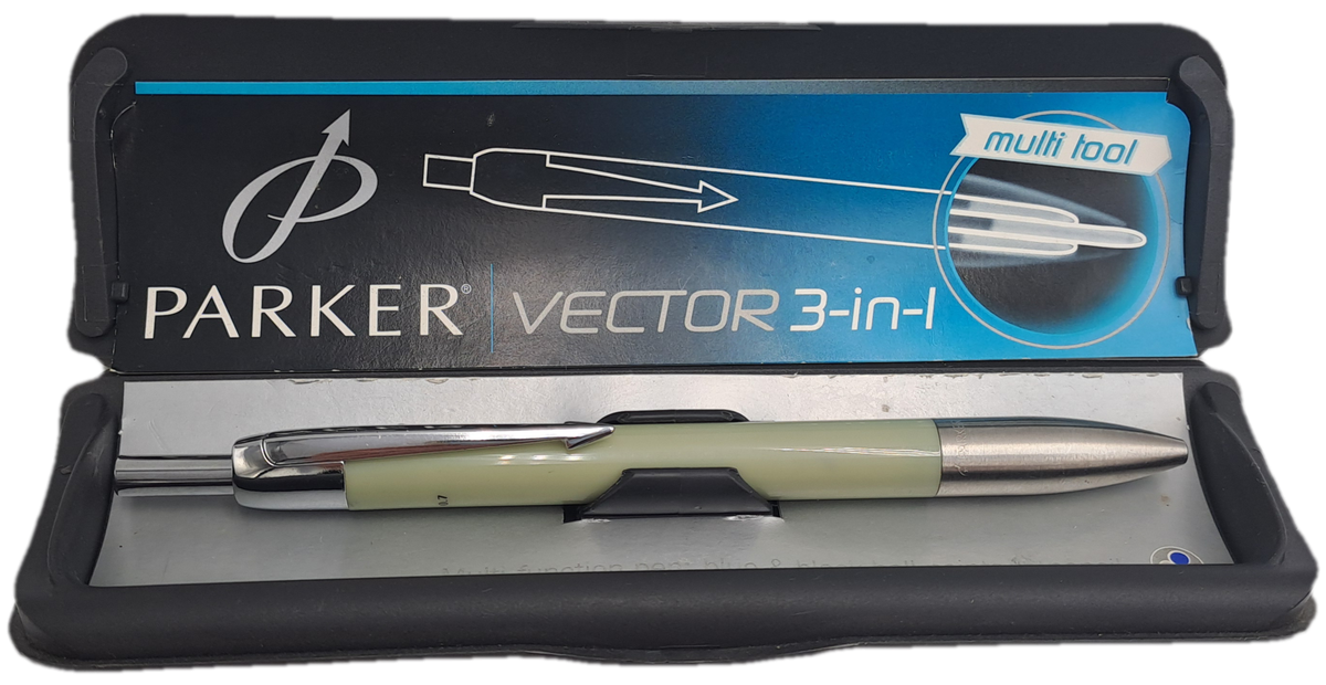Pre-owned Vintage Parker Vector 3-in-1 Multi Tool 0.7mm Pencil black and blue Refills