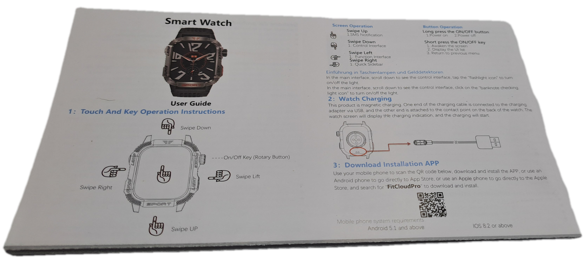 Unused Sport Smartwatch -Phone Function- Stress measurement-sport mode-weather and many more