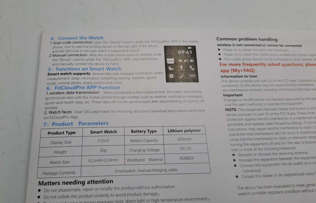 Unused Sport Smartwatch -Phone Function- Stress measurement-sport mode-weather and many more