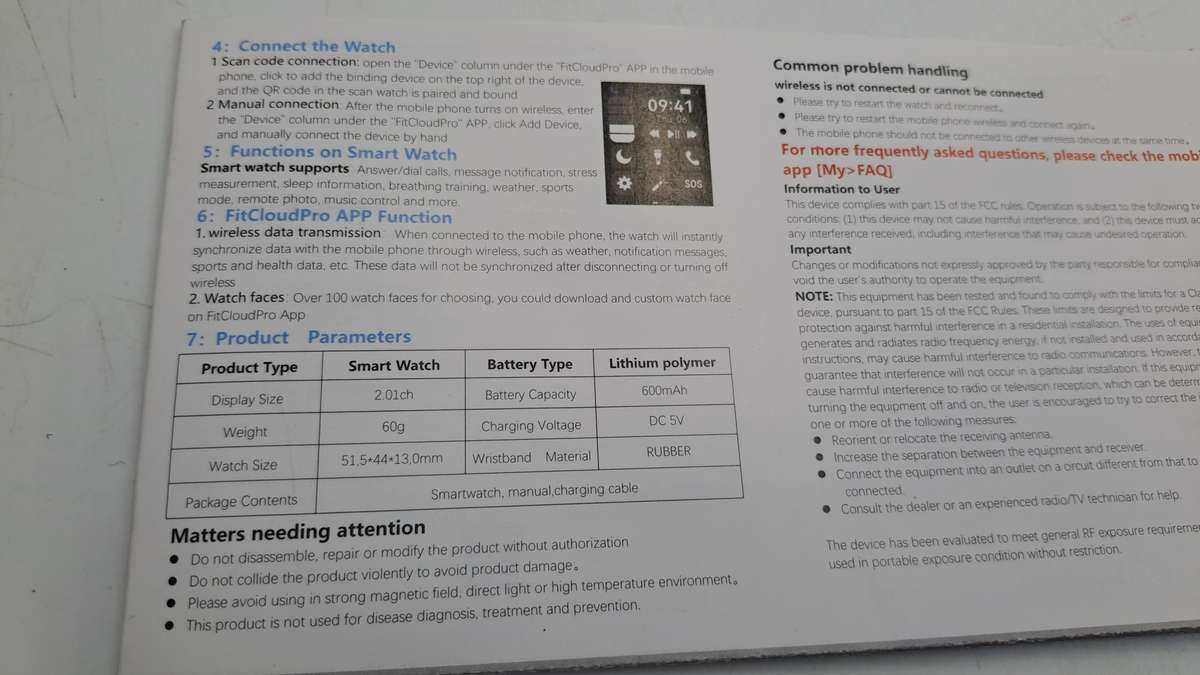 Unused Sport Smartwatch -Phone Function- Stress measurement-sport mode-weather and many more