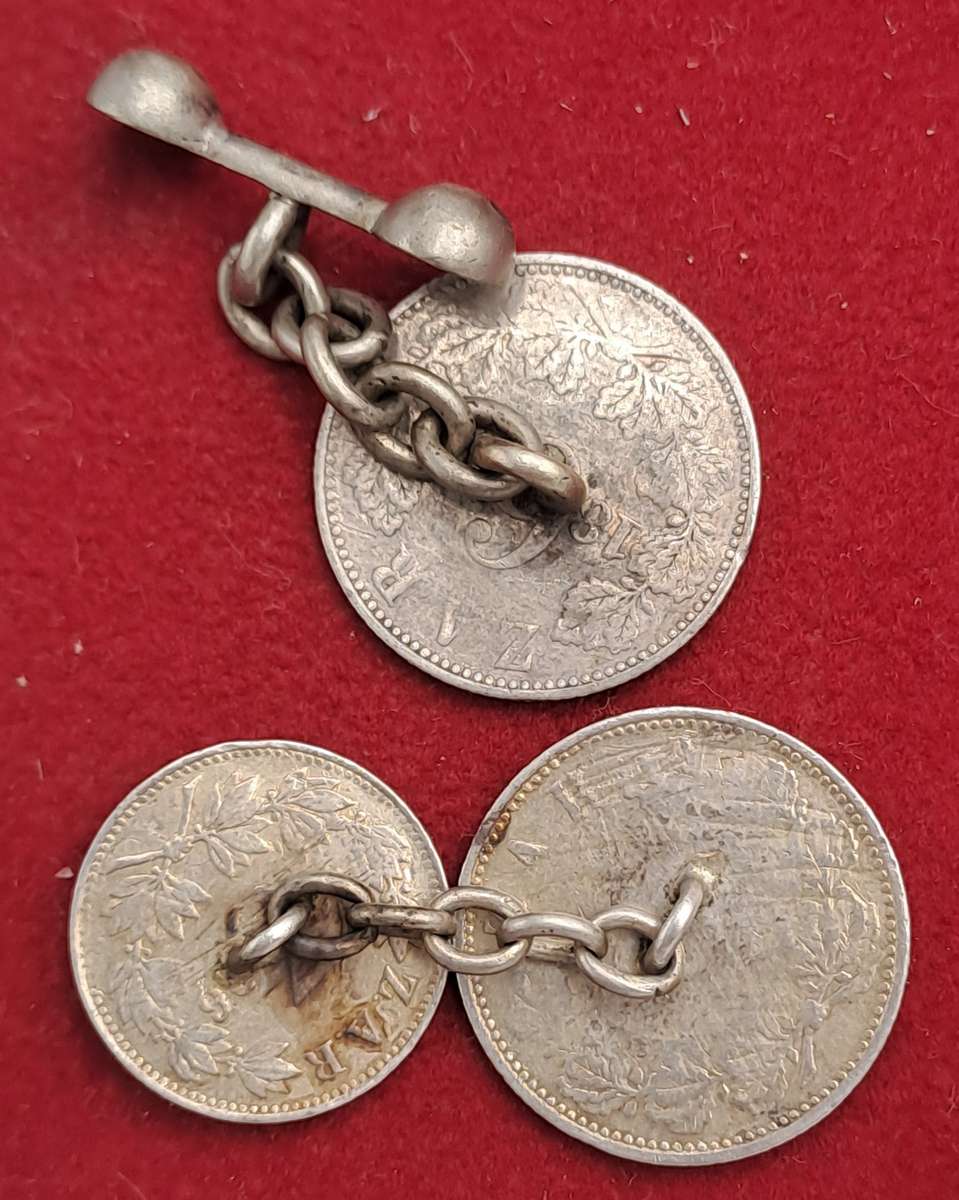 2 Antique late 1800's Z.A.R Coins tampered with -2 x Silver Sixpence and 1 x Silver 3 Pence