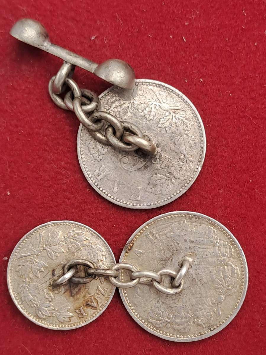 2 Antique late 1800's Z.A.R Coins tampered with -2 x Silver Sixpence and 1 x Silver 3 Pence