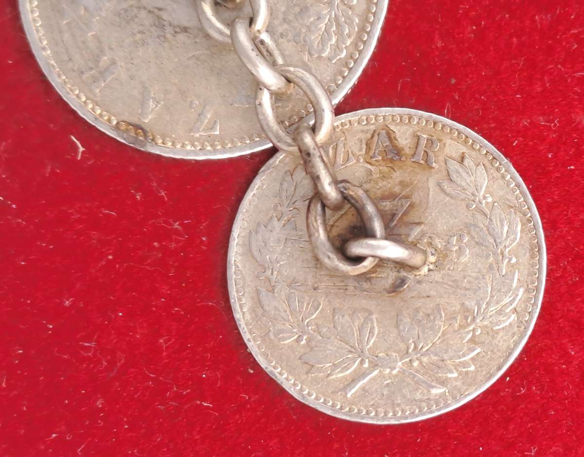 2 Antique late 1800's Z.A.R Coins tampered with -2 x Silver Sixpence and 1 x Silver 3 Pence