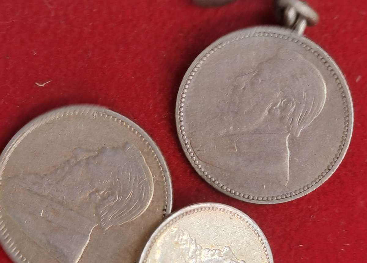 2 Antique late 1800's Z.A.R Coins tampered with -2 x Silver Sixpence and 1 x Silver 3 Pence