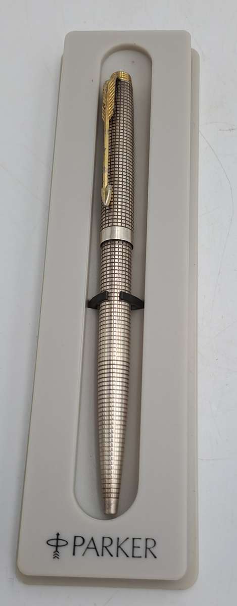 Rare Vintage Parker Cisele 75 Sterling Silver Cap and Barrel Ball Pen-  Made in the USA