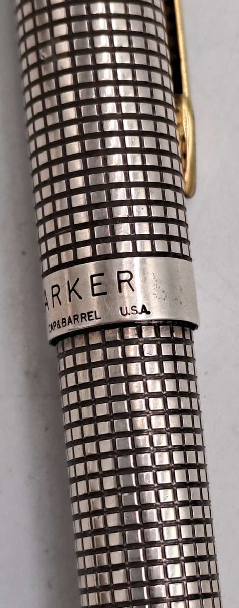 Rare Vintage Parker Cisele 75 Sterling Silver Cap and Barrel Ball Pen-  Made in the USA