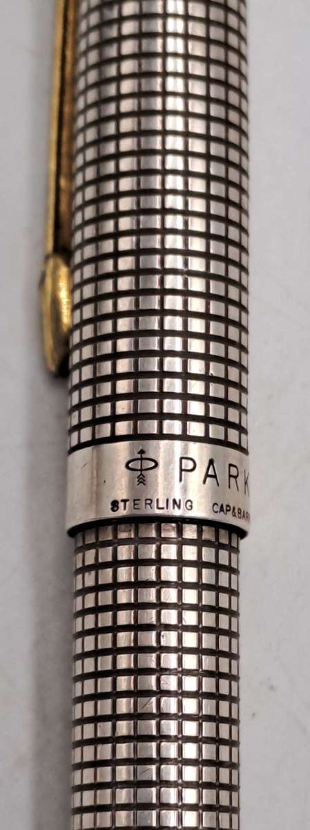 Rare Vintage Parker Cisele 75 Sterling Silver Cap and Barrel Ball Pen-  Made in the USA