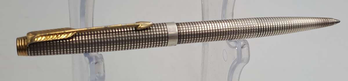 Rare Vintage Parker Cisele 75 Sterling Silver Cap and Barrel Ball Pen-  Made in the USA