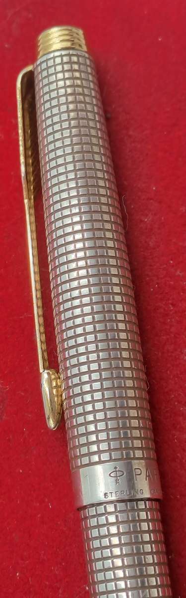 Rare Vintage Parker Cisele 75 Sterling Silver Cap and Barrel Ball Pen-  Made in the USA