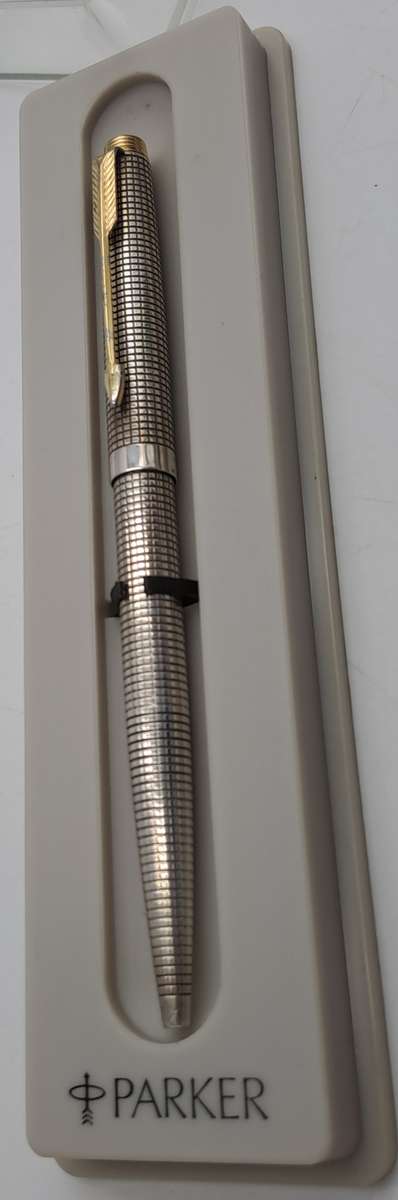 Rare Vintage Parker Cisele 75 Sterling Silver Cap and Barrel Ball Pen-  Made in the USA