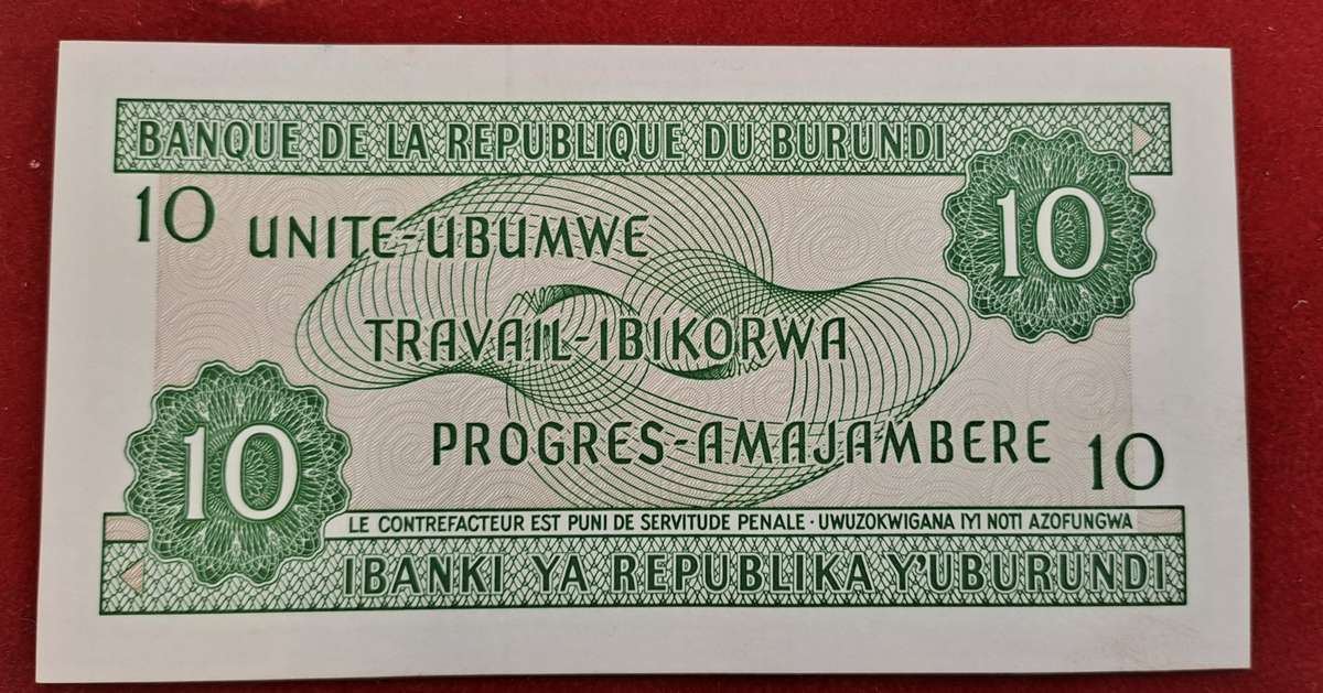 2007  Burundi 10 Francs Uncirculated Bank Note
