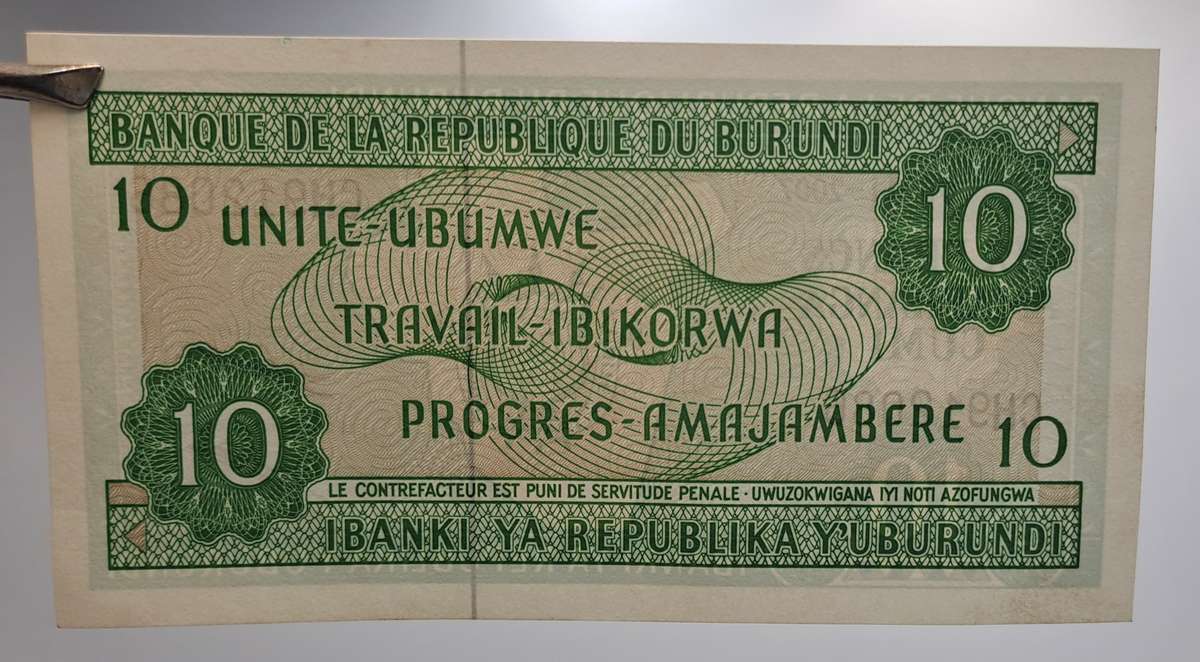 2007  Burundi 10 Francs Uncirculated Bank Note