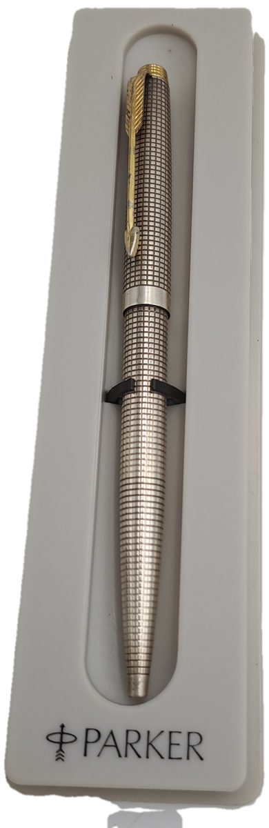 Rare Vintage Parker Cisele 75 Sterling Silver Cap and Barrel Ball Pen-  Made in the USA