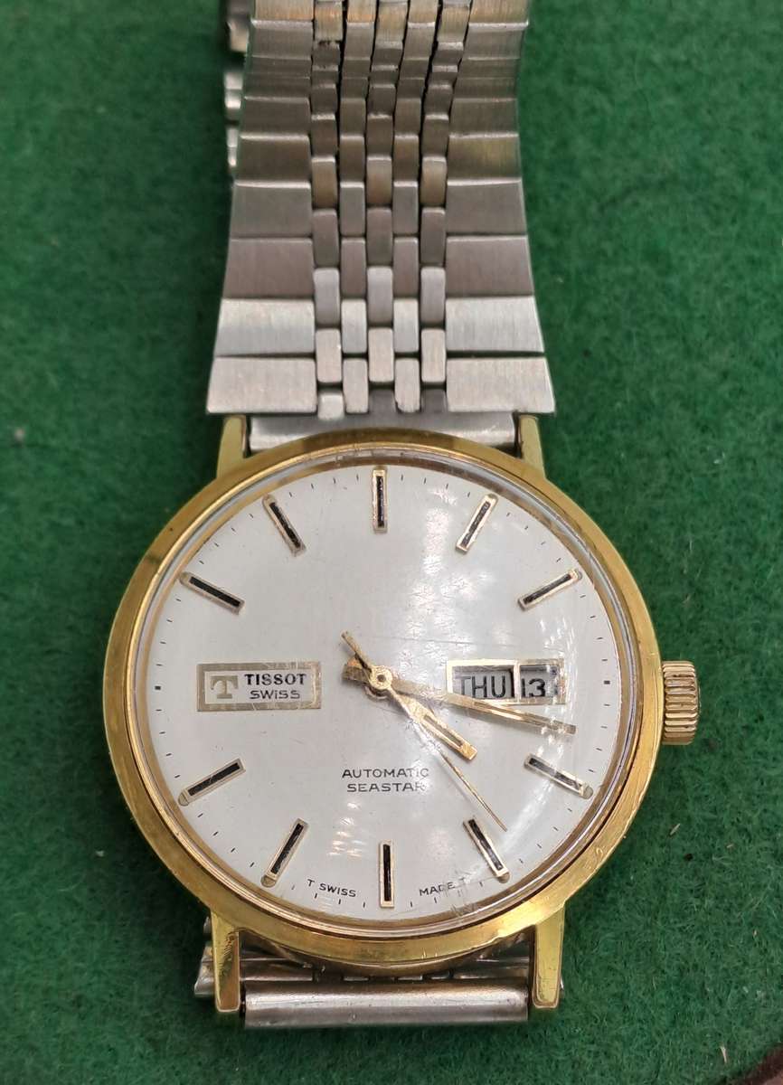 Vintage Swiss Tissot Seastar Day-Date Automatic Watch -Working-Casio strap