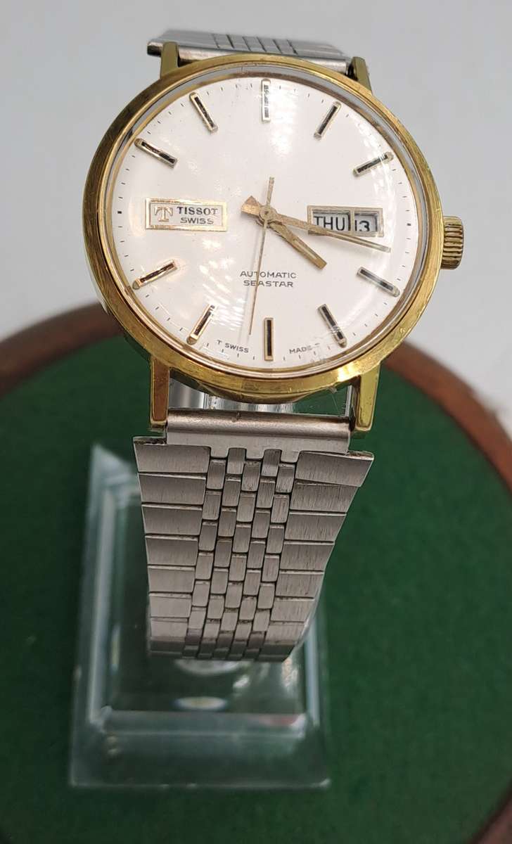Vintage Swiss Tissot Seastar Day-Date Automatic Watch -Working-Casio strap