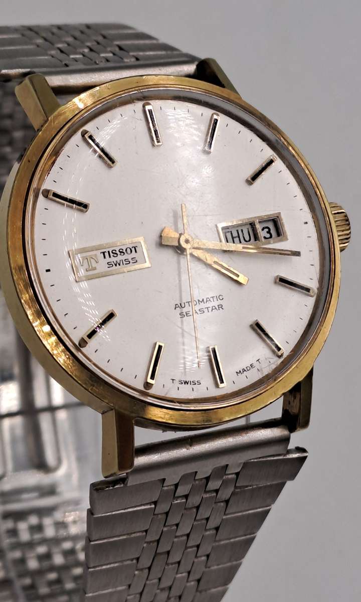 Vintage Swiss Tissot Seastar Day-Date Automatic Watch -Working-Casio strap
