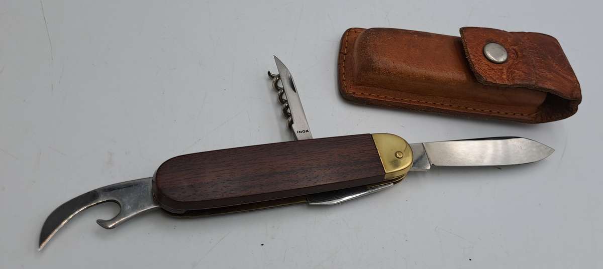 Inox Solingin Multitool Utility Pocket Knife made in Germany -Branded-Leather Pouch