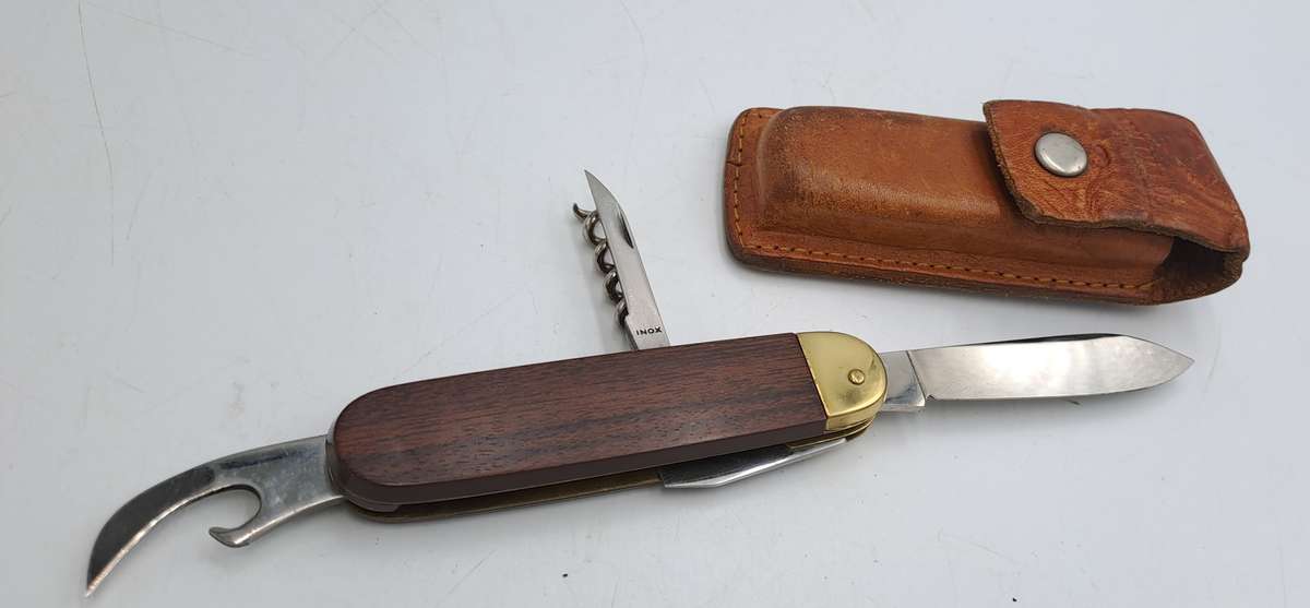 Inox Solingin Multitool Utility Pocket Knife made in Germany -Branded-Leather Pouch