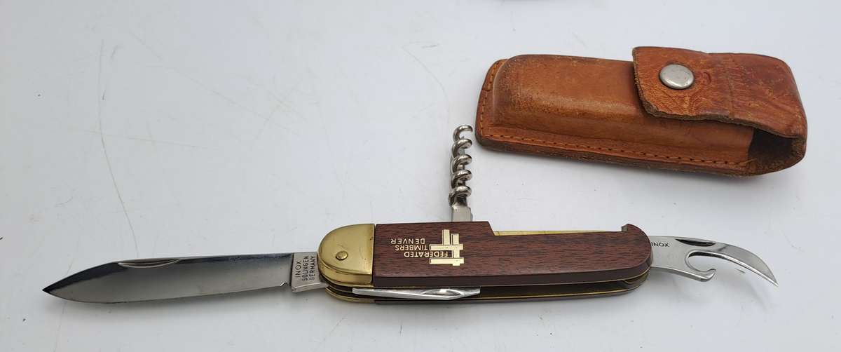 Inox Solingin Multitool Utility Pocket Knife made in Germany -Branded-Leather Pouch