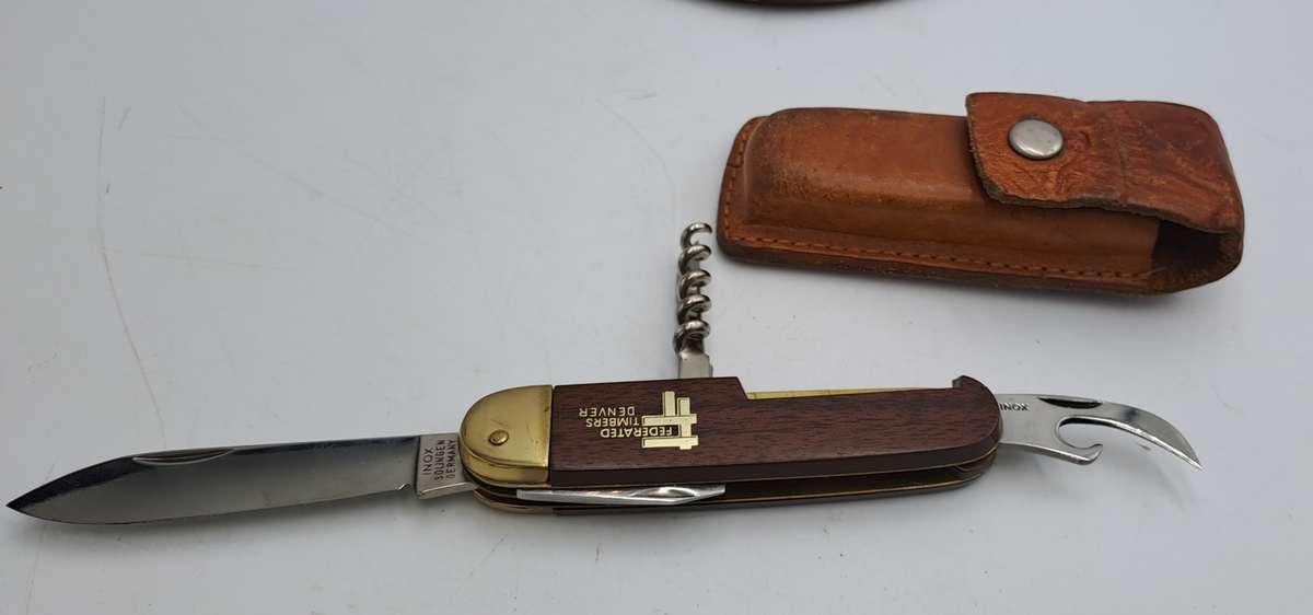Inox Solingin Multitool Utility Pocket Knife made in Germany -Branded-Leather Pouch
