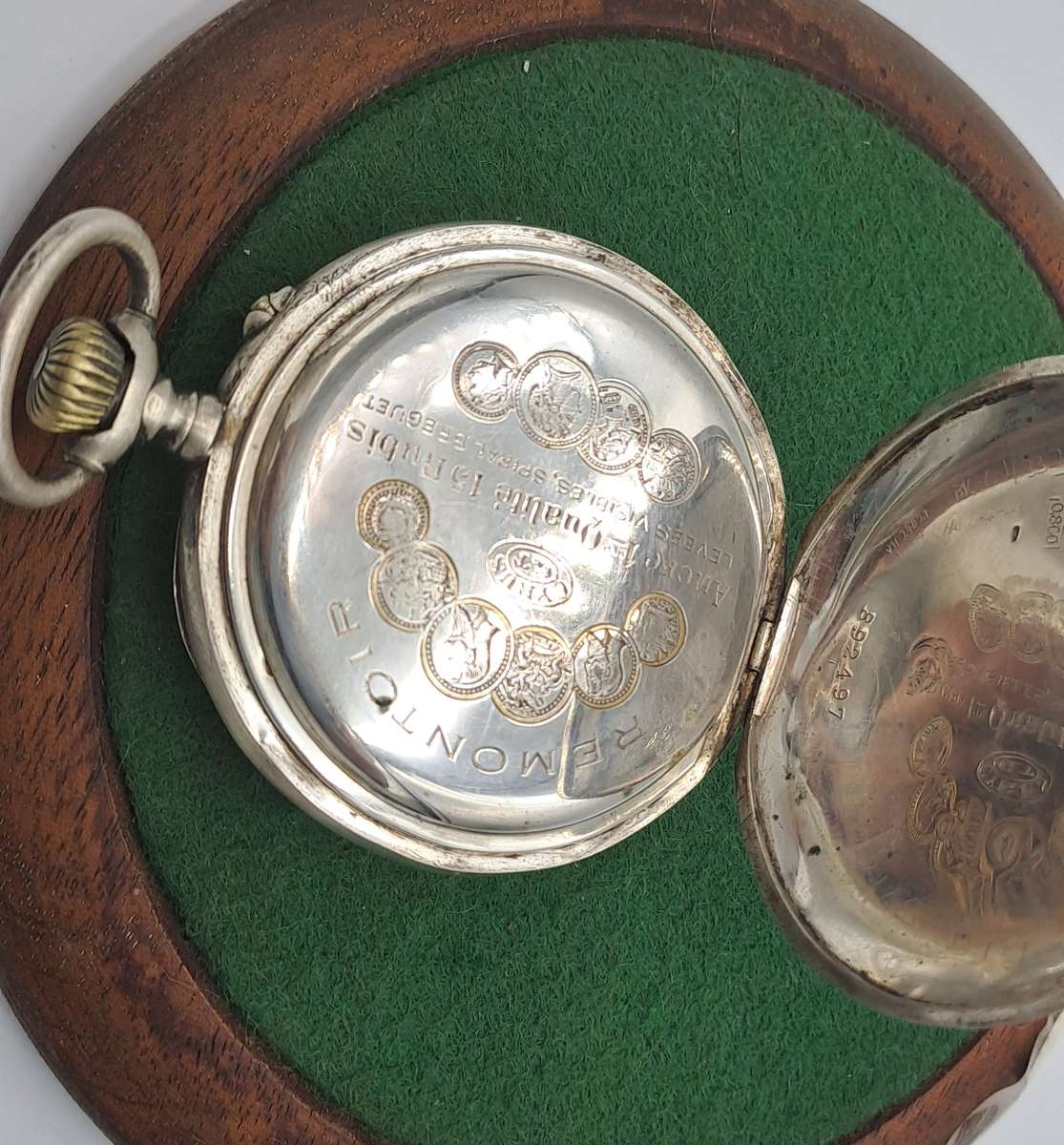 Antique Cyrus GT Pocket watch with .800 Silver case -Working