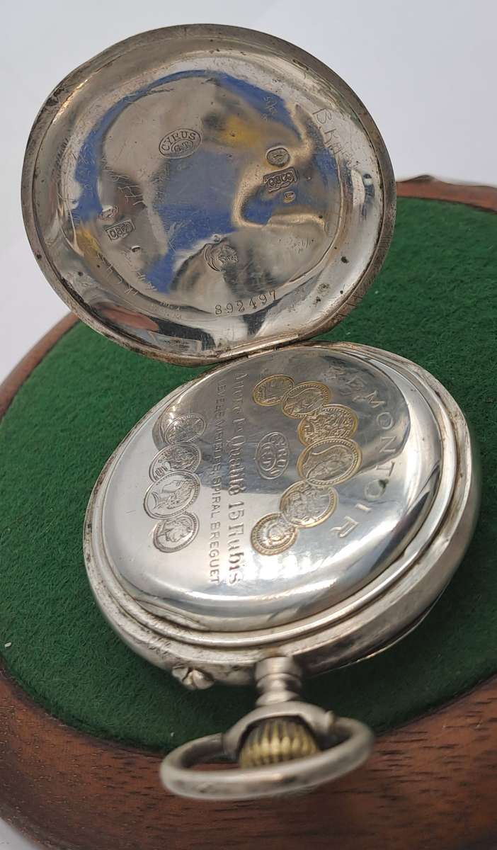 Antique Cyrus GT Pocket watch with .800 Silver case -Working