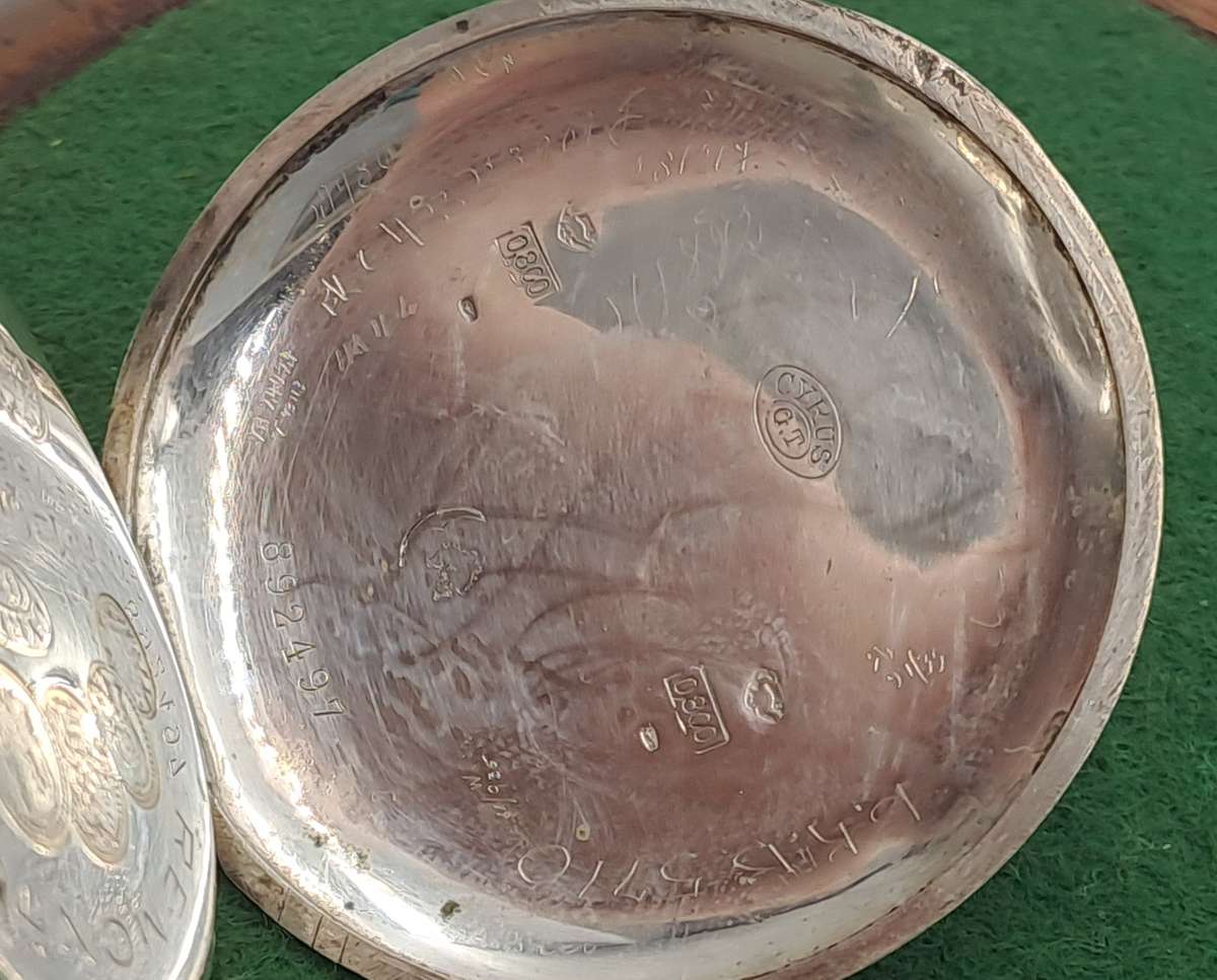 Antique Cyrus GT Pocket watch with .800 Silver case -Working