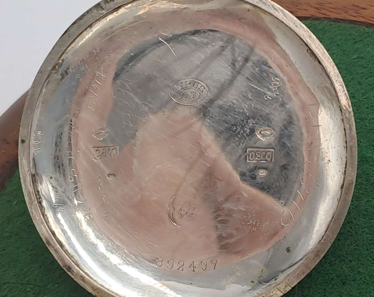 Antique Cyrus GT Pocket watch with .800 Silver case -Working