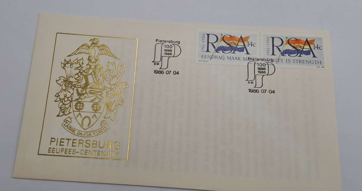 1986 RSA Pietersburg Centenary Commemorative Cover(1 available)