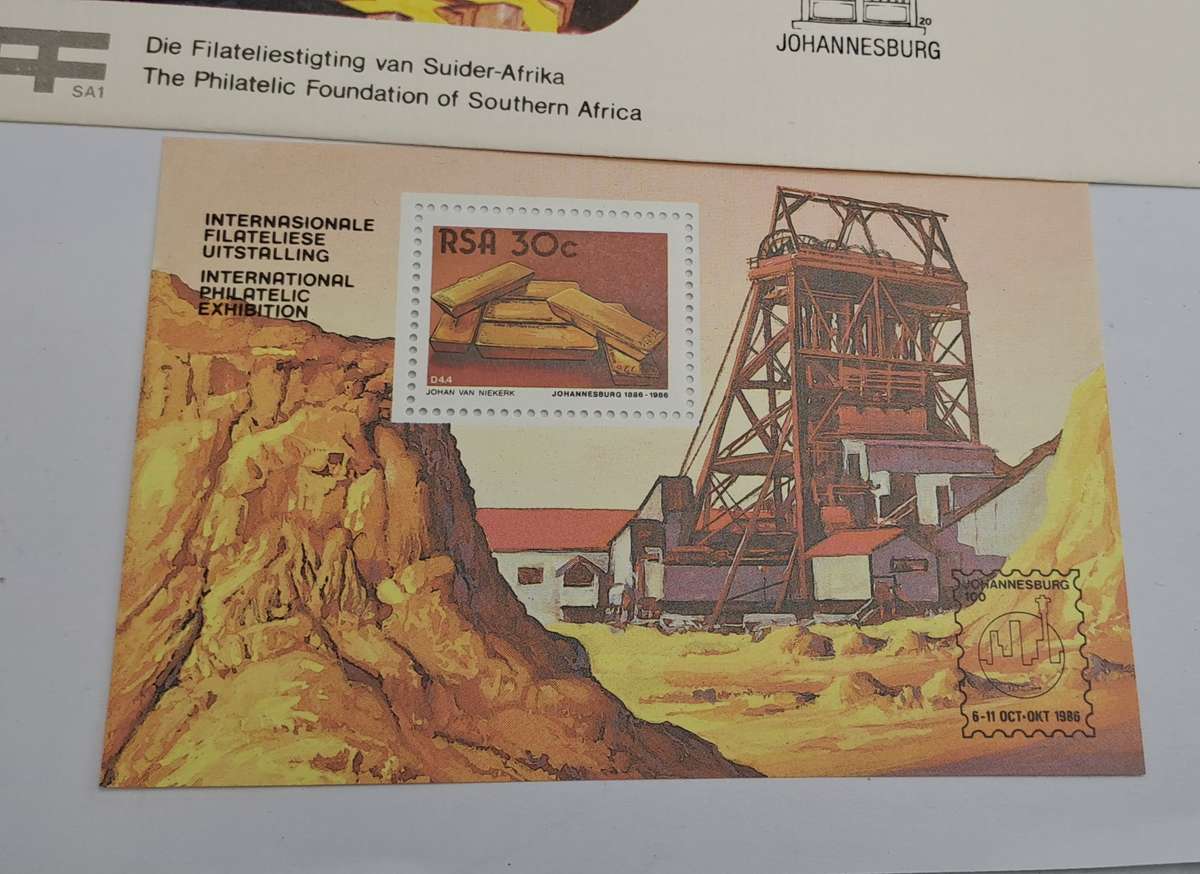 Johannesburg 1886-19861-The Philatelic Foundation of South Africa FDC +Miniature Sheet (6 Available)